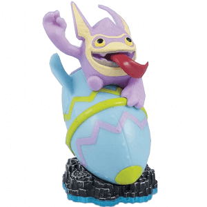 Skylanders Springtime Trigger Happy figuur, paars figuurtje in een lichtblauw paasei, tweedehands