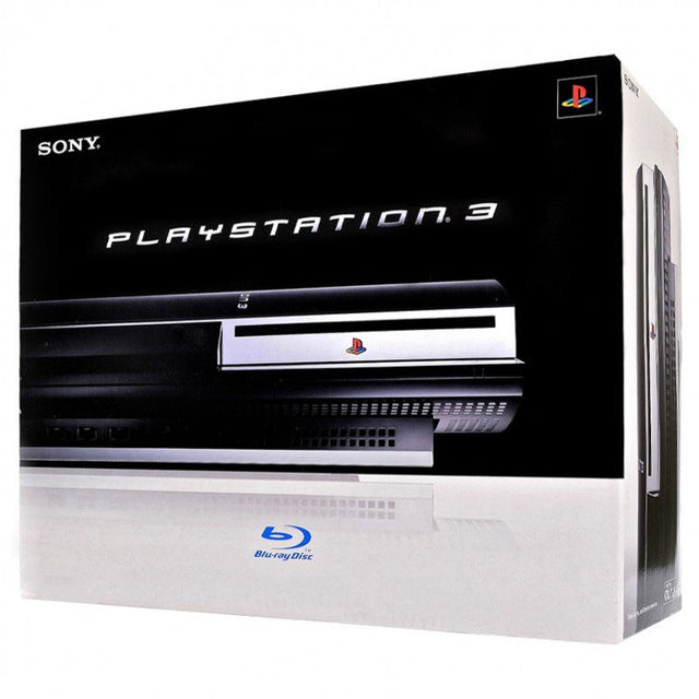 Sony PlayStation 3 Phat 20 GB console, zwart, doos voorkant, tweedehands