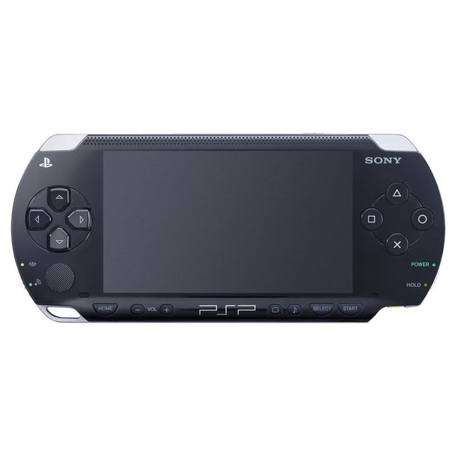 Sony PlayStation Portable PSP-2000 console, zwart, voorkant, tweedehands
