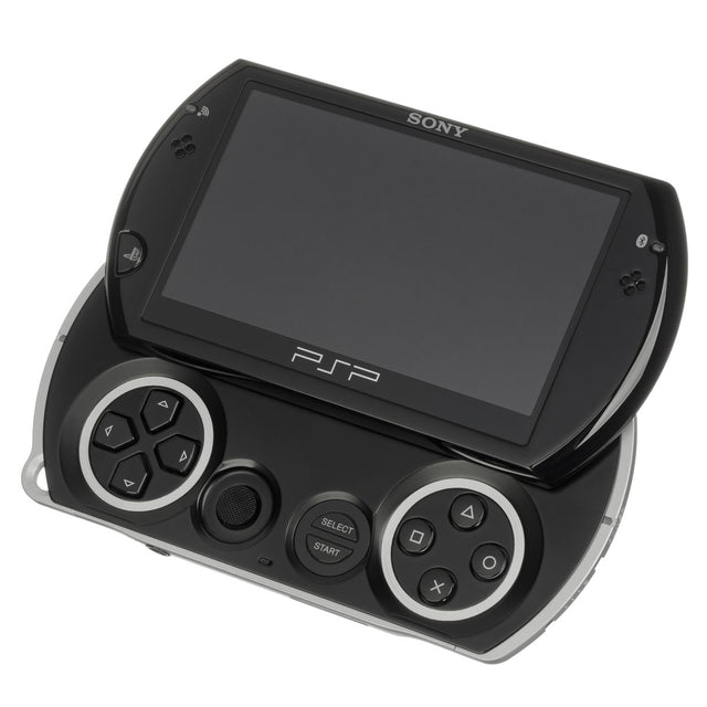 Sony PlayStation Portable PSP Go console, zwart, voorkant, tweedehands