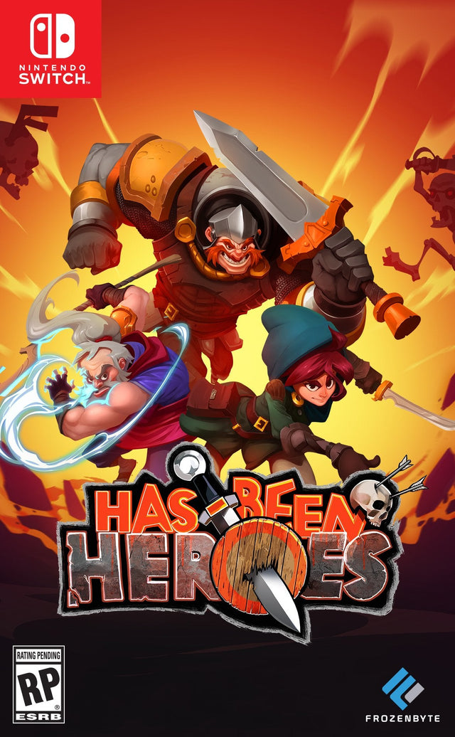 Nintendo Switch Has-Been Heroes, doos voorkant, Amerikaanse ESRB-uitgave