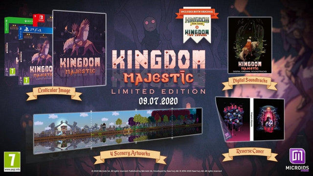 Nintendo Switch Kingdom Majestic Limited Edition, uitgeversafbeelding met lenticulaire kaart, artworks en omkeerbare hoes