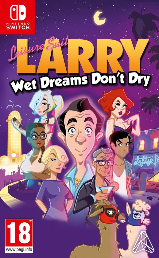 Nintendo Switch Leisure Suit Larry Wet Dreams Don't Dry, doos voorkant, tweedehands