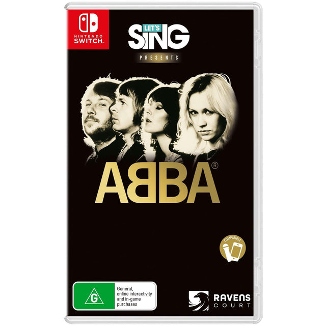 Nintendo Switch Let's Sing ABBA, doos voorkant, Australische uitgave, tweedehands