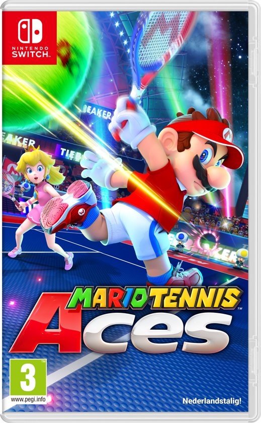 Nintendo Switch Mario Tennis Aces, doos voorkant, tweedehands