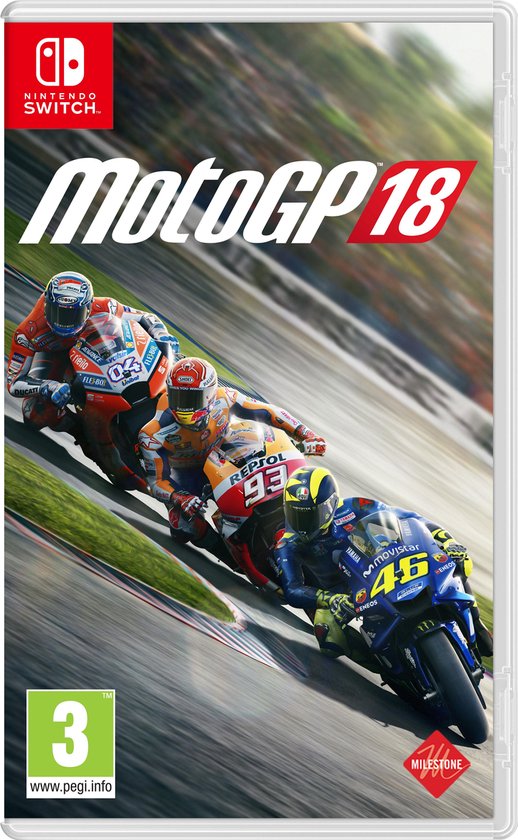 Nintendo Switch MotoGP 18, doos voorkant, tweedehands