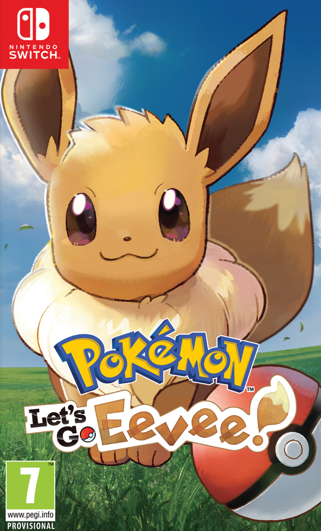 Nintendo Switch Pokémon Let's Go Eevee, voorlopige doosafbeelding met PEGI provisional