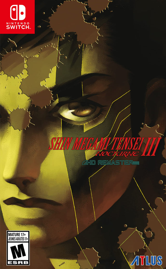 Nintendo Switch Shin Megami Tensei III Nocturne HD Remaster, doos voorkant, Amerikaanse ESRB-uitgave, tweedehands
