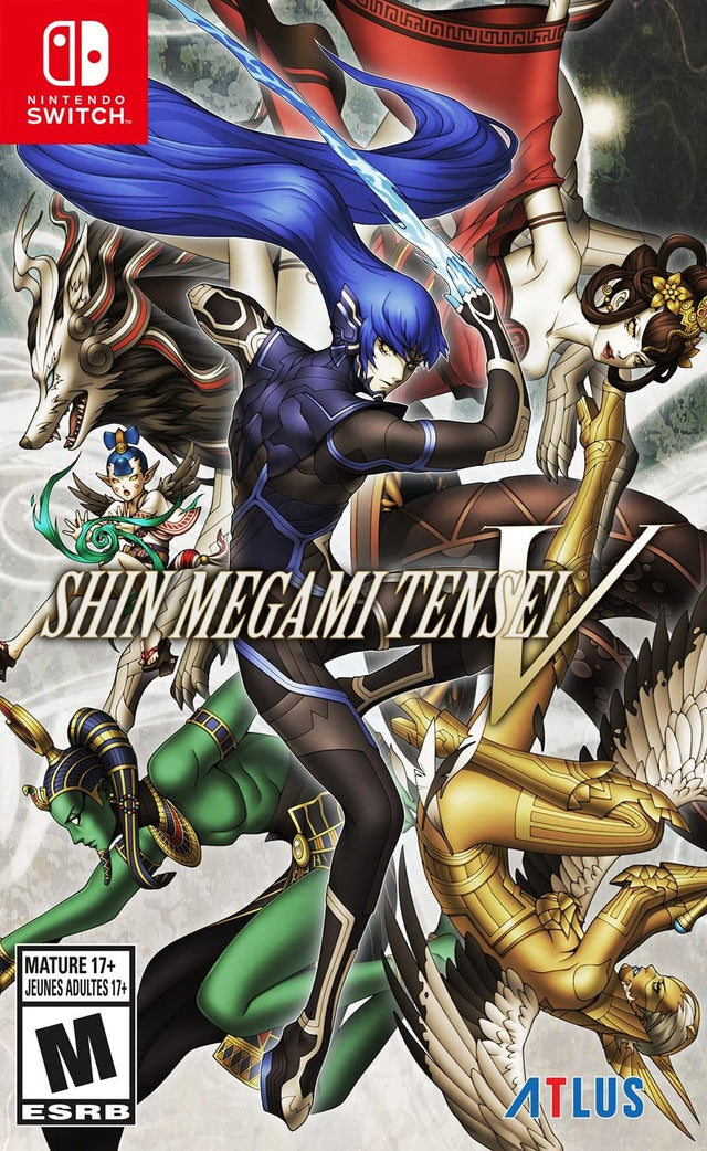 Nintendo Switch Shin Megami Tensei V, doos voorkant, Amerikaanse ESRB-uitgave