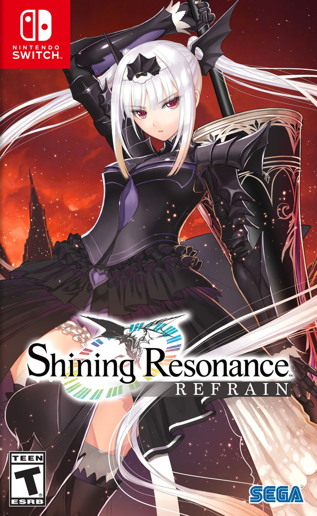 Nintendo Switch Shining Resonance Refrain, doos voorkant, Amerikaanse ESRB-uitgave, tweedehands
