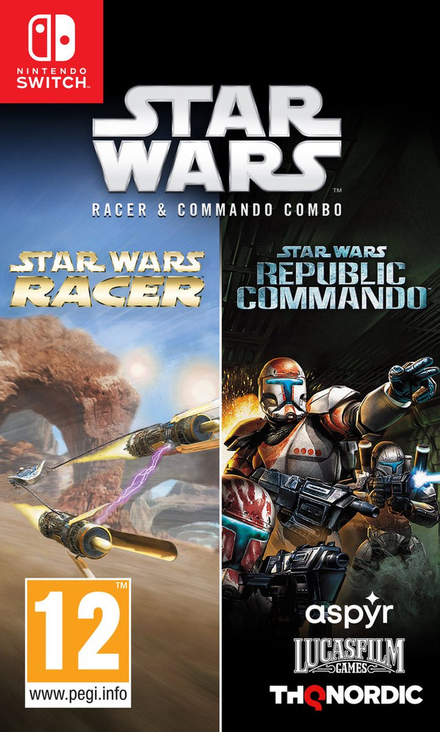 Nintendo Switch Star Wars Racer en Republic Commando Combo, doos voorkant, tweedehands