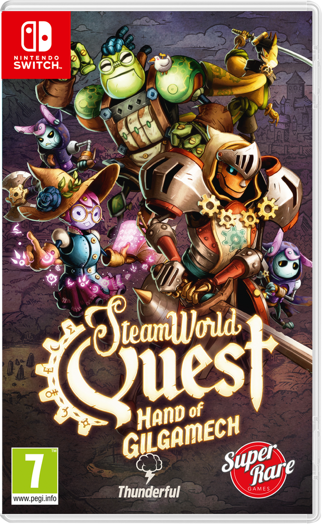 Nintendo Switch SteamWorld Quest Hand of Gilgamech, doos voorkant, tweedehands