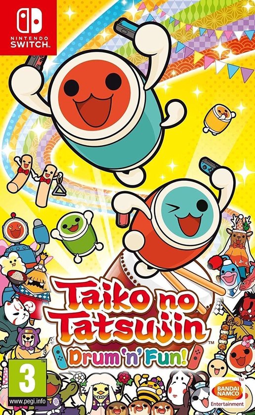 Nintendo Switch Taiko no Tatsujin Drum 'n' Fun, doos voorkant, tweedehands