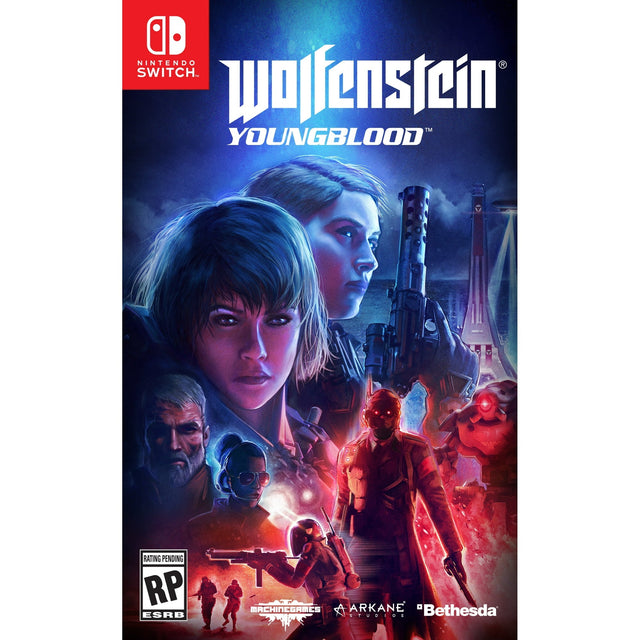 Nintendo Switch Wolfenstein Youngblood, voorlopige doosafbeelding met ESRB-rating pending