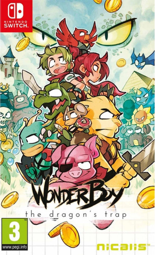Nintendo Switch Wonder Boy The Dragon's Trap, doos voorkant, tweedehands