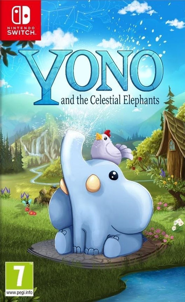 Nintendo Switch Yono and the Celestial Elephants, doos voorkant, tweedehands