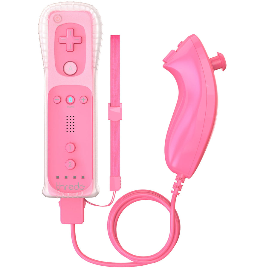 Thredo-Remote Controller + Nunchuk voor Nintendo Wii / Wii U (Motion Plus) - Roze (Nieuw)