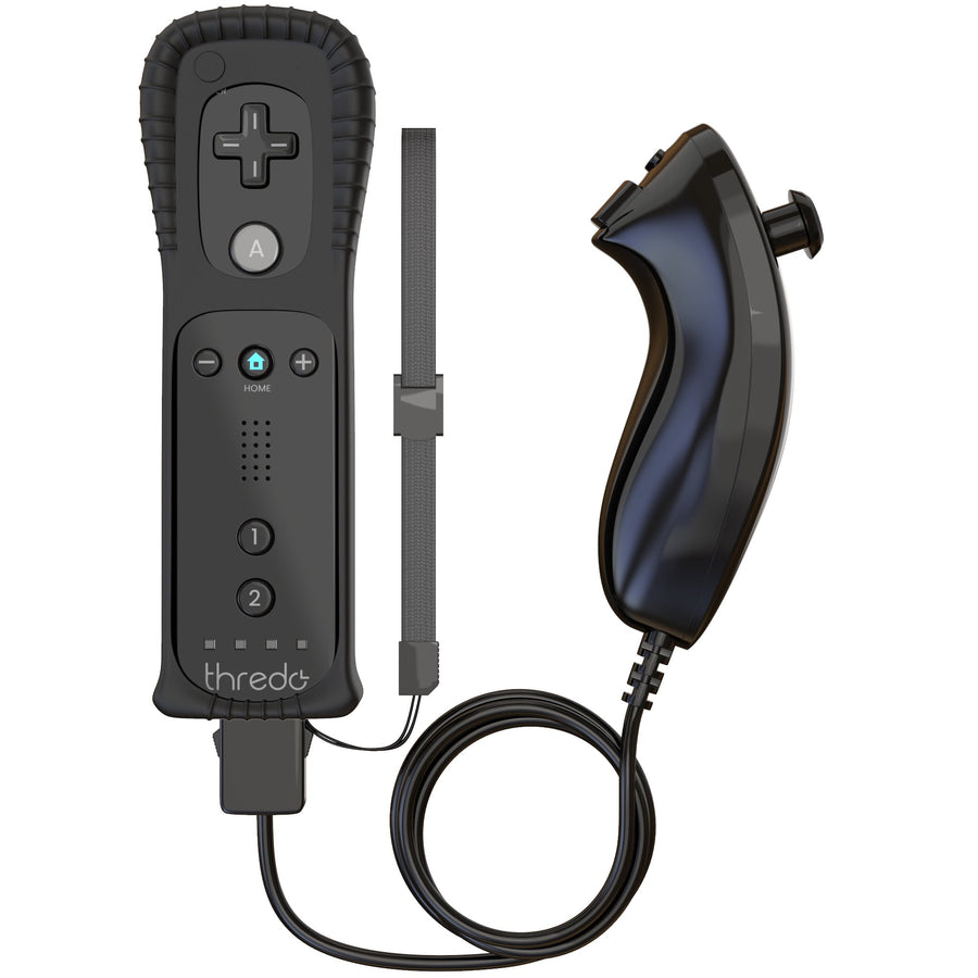 Thredo-Remote Controller + Nunchuk voor Nintendo Wii / Wii U (Motion Plus) - Zwart (Nieuw)