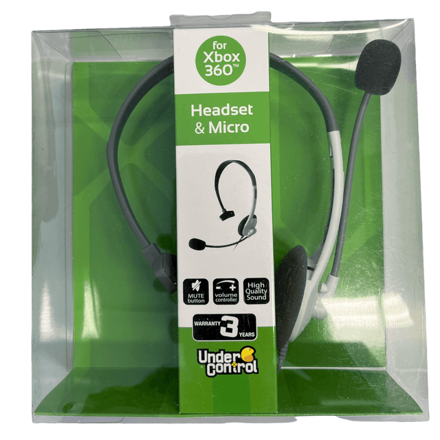 Under Control mono headset voor Xbox 360, wit, doos voorkant, nieuw in verpakking