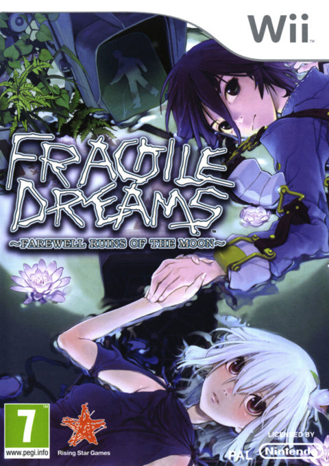 Nintendo Wii Fragile Dreams Farewell Ruins of the Moon van Rising Star Games, doos voorkant met twee animefiguren