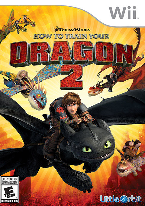 Nintendo Wii How to Train Your Dragon 2, doos voorkant, Amerikaanse ESRB-uitgave, tweedehands