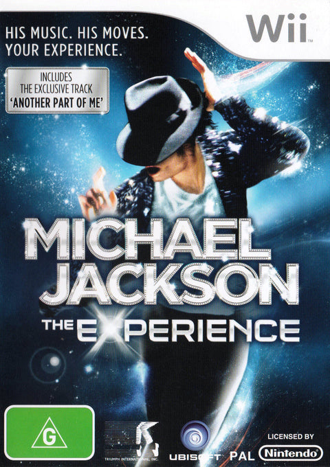 Nintendo Wii Michael Jackson The Experience, doos voorkant, Australische uitgave met G-classificatie