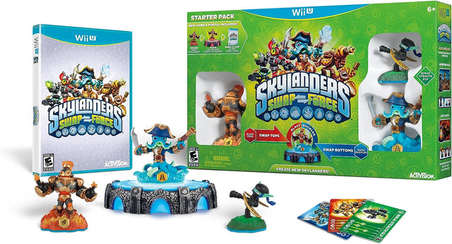 Nintendo Wii U Skylanders Swap Force Starter Pack in Amerikaanse ESRB-doos, met portaal, spel en figuren, tweedehands