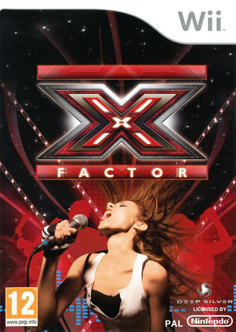 Nintendo Wii X-Factor van Deep Silver, zanggame, doos voorkant met zangeres, tweedehands