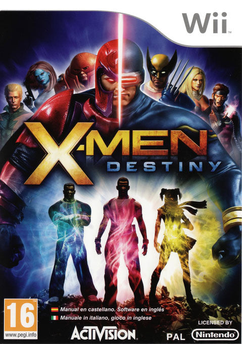 Nintendo Wii X-Men Destiny van Activision, doos voorkant, Spaans-Italiaanse uitgave, tweedehands