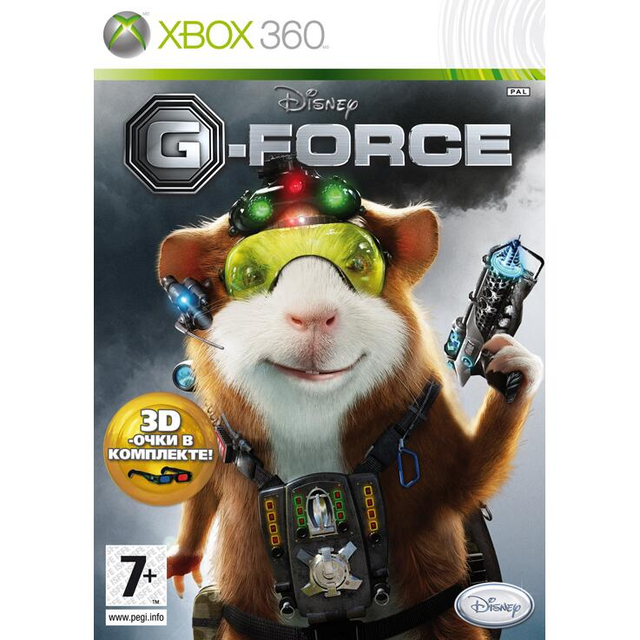 Xbox 360 Disney G-Force, doos voorkant met Russische sticker, tweedehands