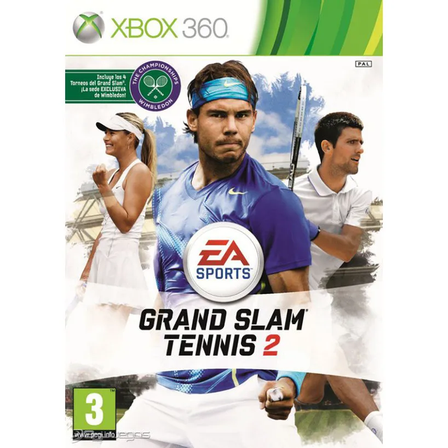 Xbox 360 Grand Slam Tennis 2, doos voorkant met Spaanse tekst, tweedehands