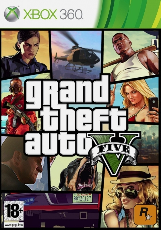 Xbox 360 Grand Theft Auto V, doos voorkant, tweedehands