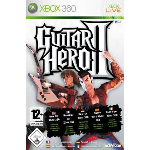 Xbox 360 Guitar Hero II, doos voorkant met USK-label, tweedehands