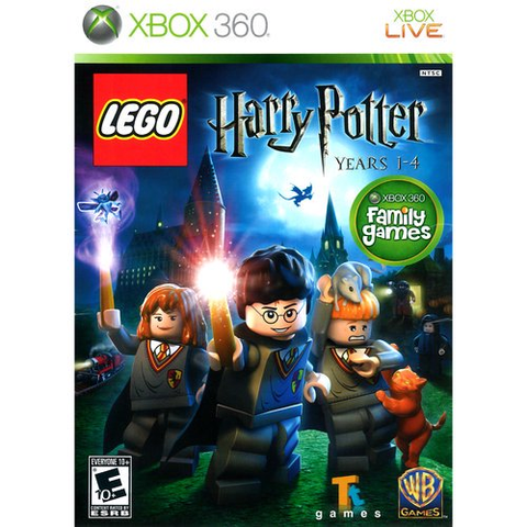 Xbox 360 LEGO Harry Potter Years 1-4, doos voorkant, Amerikaanse NTSC-uitgave, tweedehands
