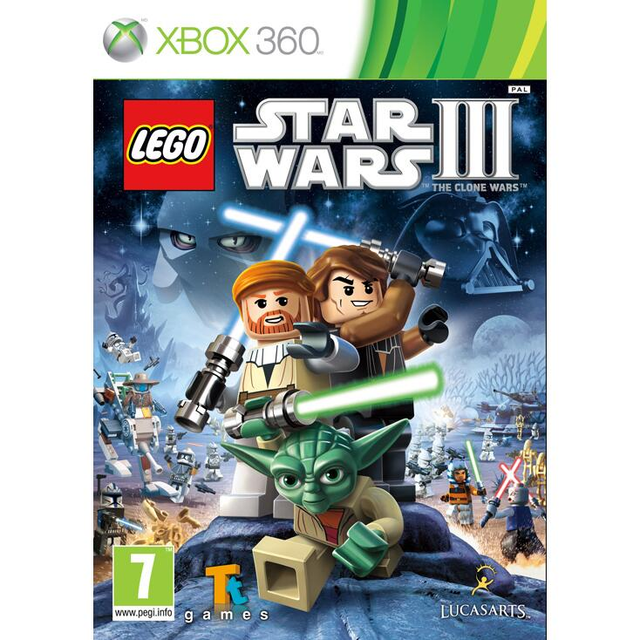 Xbox 360 LEGO Star Wars III The Clone Wars, doos voorkant, tweedehands
