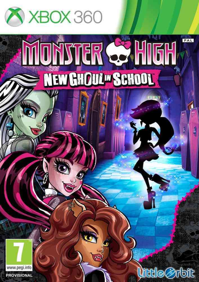 Xbox 360 Monster High New Ghoul in School van Little Orbit, voorlopige doosafbeelding
