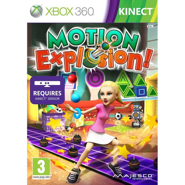 Xbox 360 Motion Explosion Kinect, doos voorkant, tweedehands
