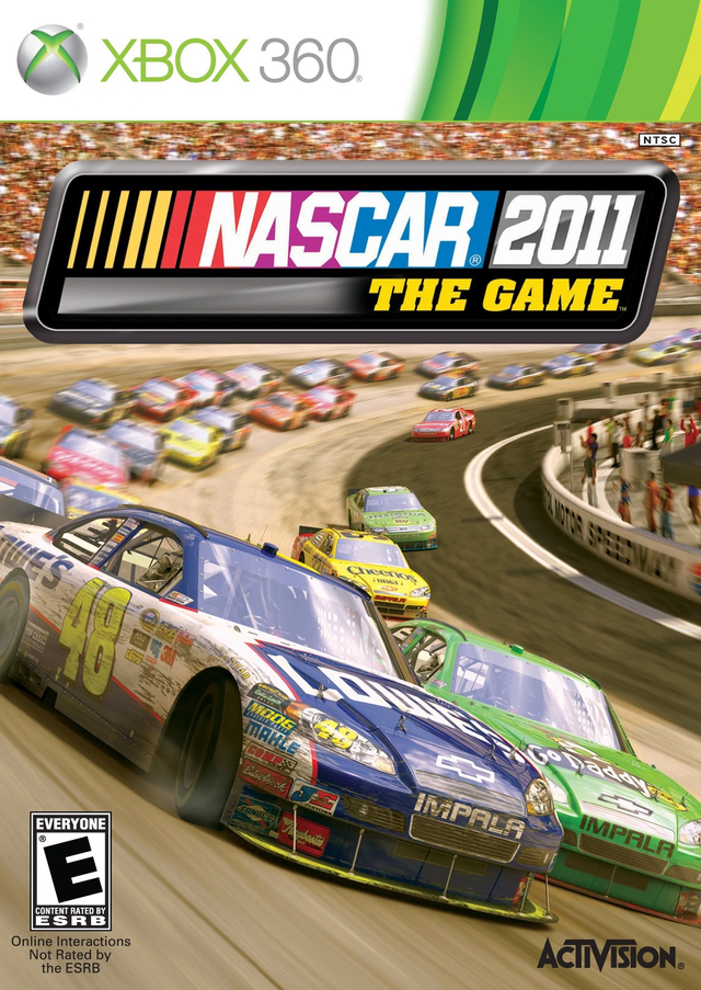 Xbox 360 NASCAR 2011 The Game van Activision, doos voorkant, Amerikaanse ESRB-uitgave, tweedehands