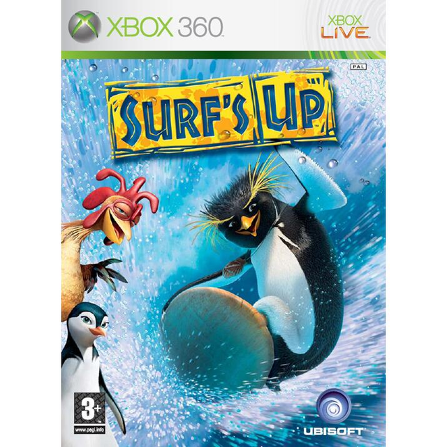 Xbox 360 Surf's Up van Ubisoft, surfgame, doos voorkant, tweedehands