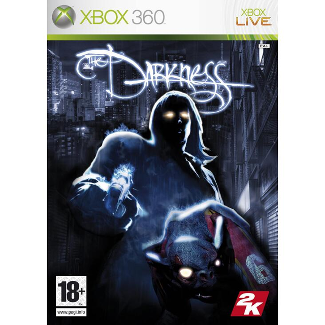 Xbox 360 The Darkness, doos voorkant, tweedehands