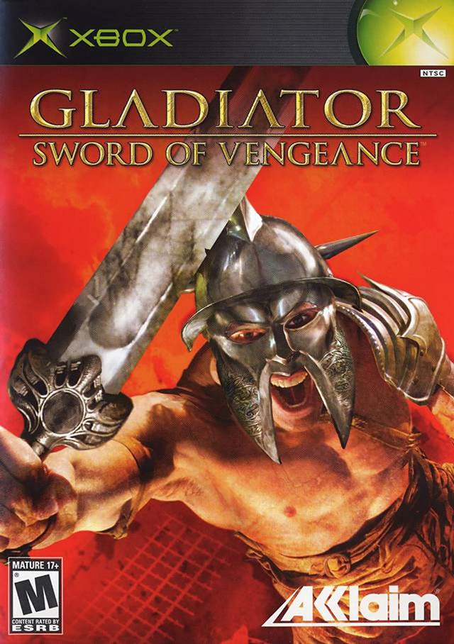 Xbox Gladiator Sword of Vengeance, doos voorkant, Amerikaanse NTSC-uitgave, tweedehands
