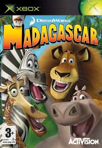 Xbox DreamWorks Madagascar, doos voorkant, tweedehands