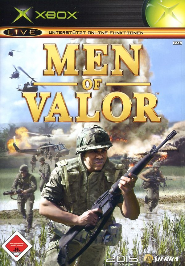 Xbox Men of Valor, doos voorkant, Duitse uitgave met USK-label, tweedehands