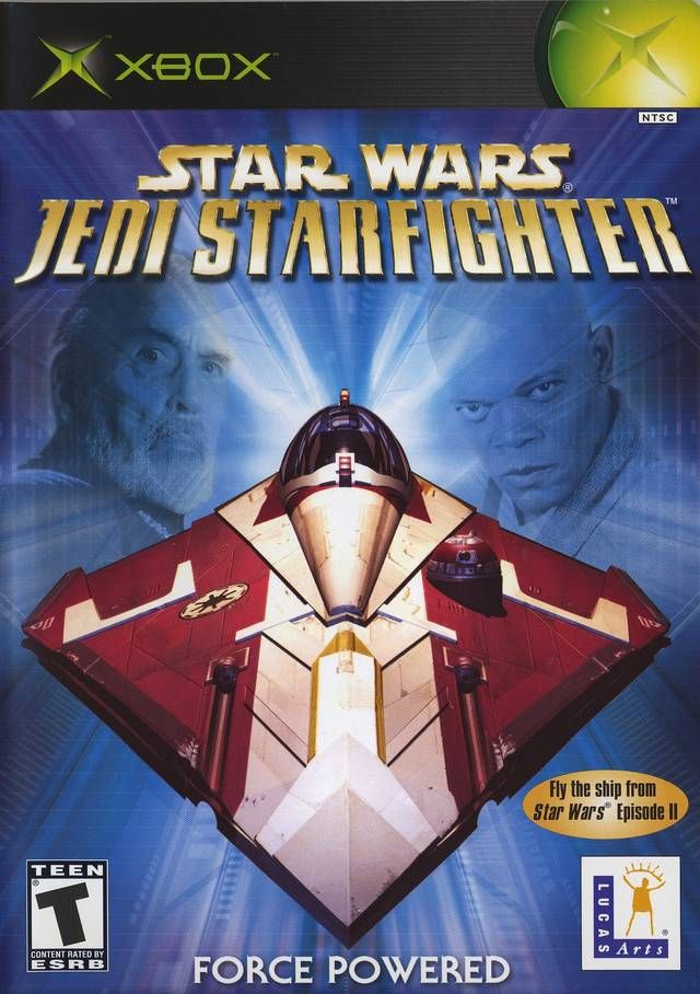 Xbox Star Wars Jedi Starfighter, doos voorkant, Amerikaanse NTSC-uitgave, tweedehands