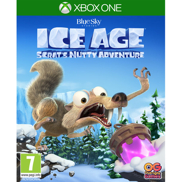 Xbox One Ice Age Scrat's Nutty Adventure van Outright Games, voorlopige hoes met eekhoorn en eikel, tweedehands